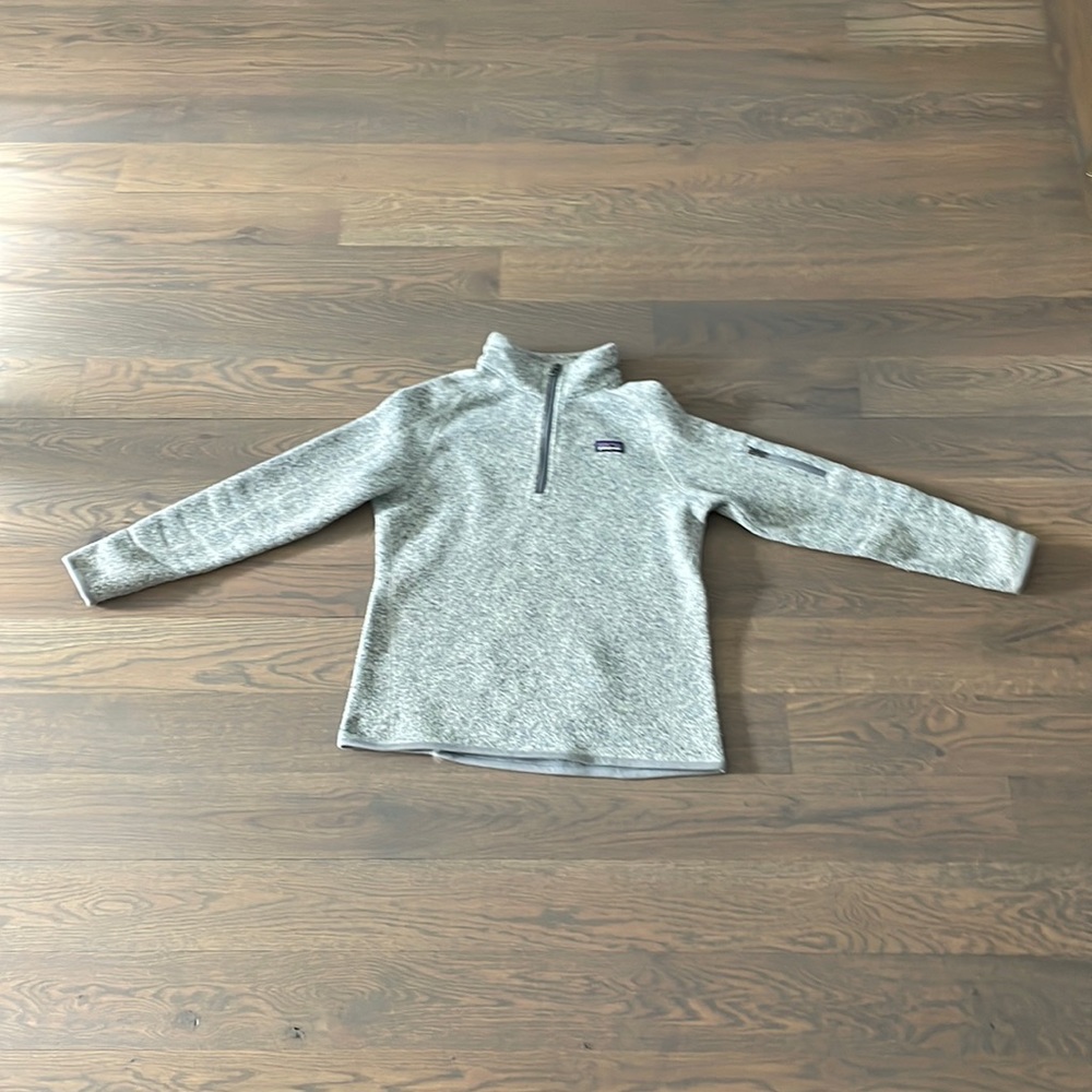 Girls Patagonia Better Sweater 1/4 Zip Fleece Birch White